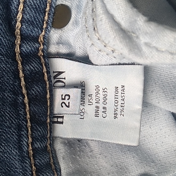 Womens Hudson  Bootcut Triangle Flap Pocket Low Rise Jeans 25 - Picture 5 of 6